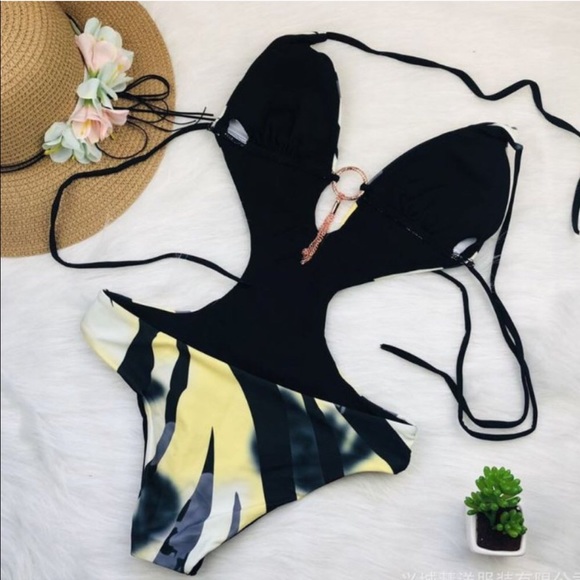 NEW! (L, XL) Monokini Swimsuit (Yellow Leopard) - Picture 6 of 8